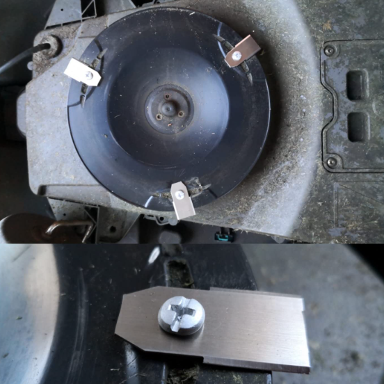 (9er Set) Ersatz Stahl Rasenmäher Klingen Rasentrimmer für Husqvarna / Gardena inkl. Schrauben - Silber