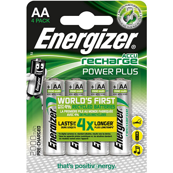 Piles rechargeables Energizer Extrême 2000mAh LR06 AA, lot de 4