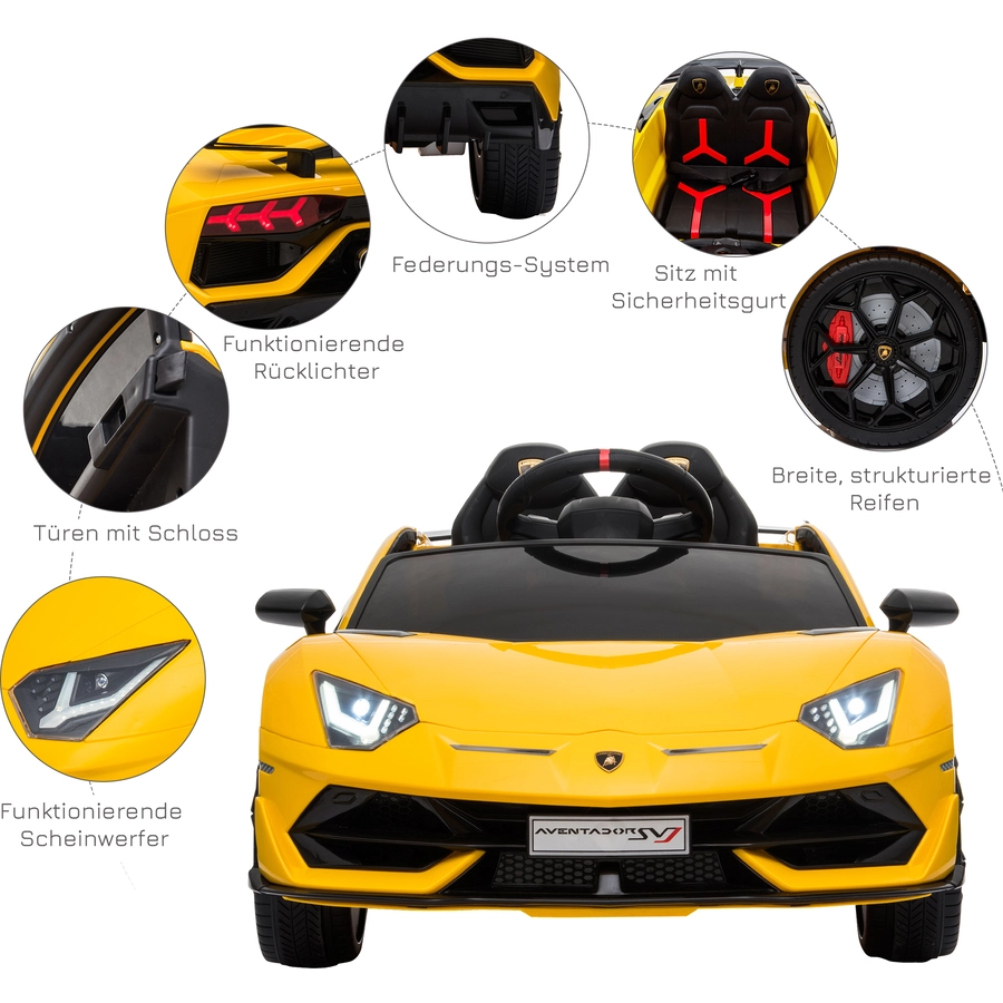 HOMCOM Kinderauto Lamborghini elektrisch gelb