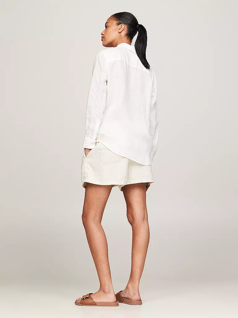 TOMMY HILFIGER Leinenbluse weiss