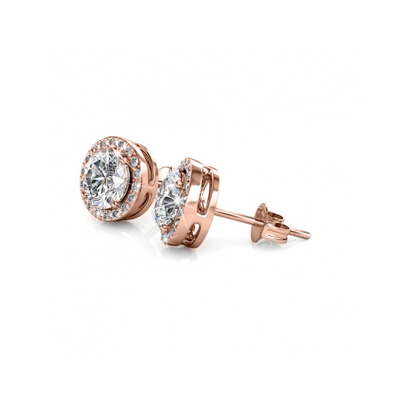 Boucles d'oreilles Sophia - Or Rosé et Cristal