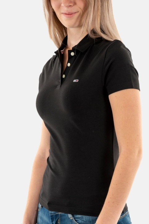 polos tommy jeans slim essential bds black