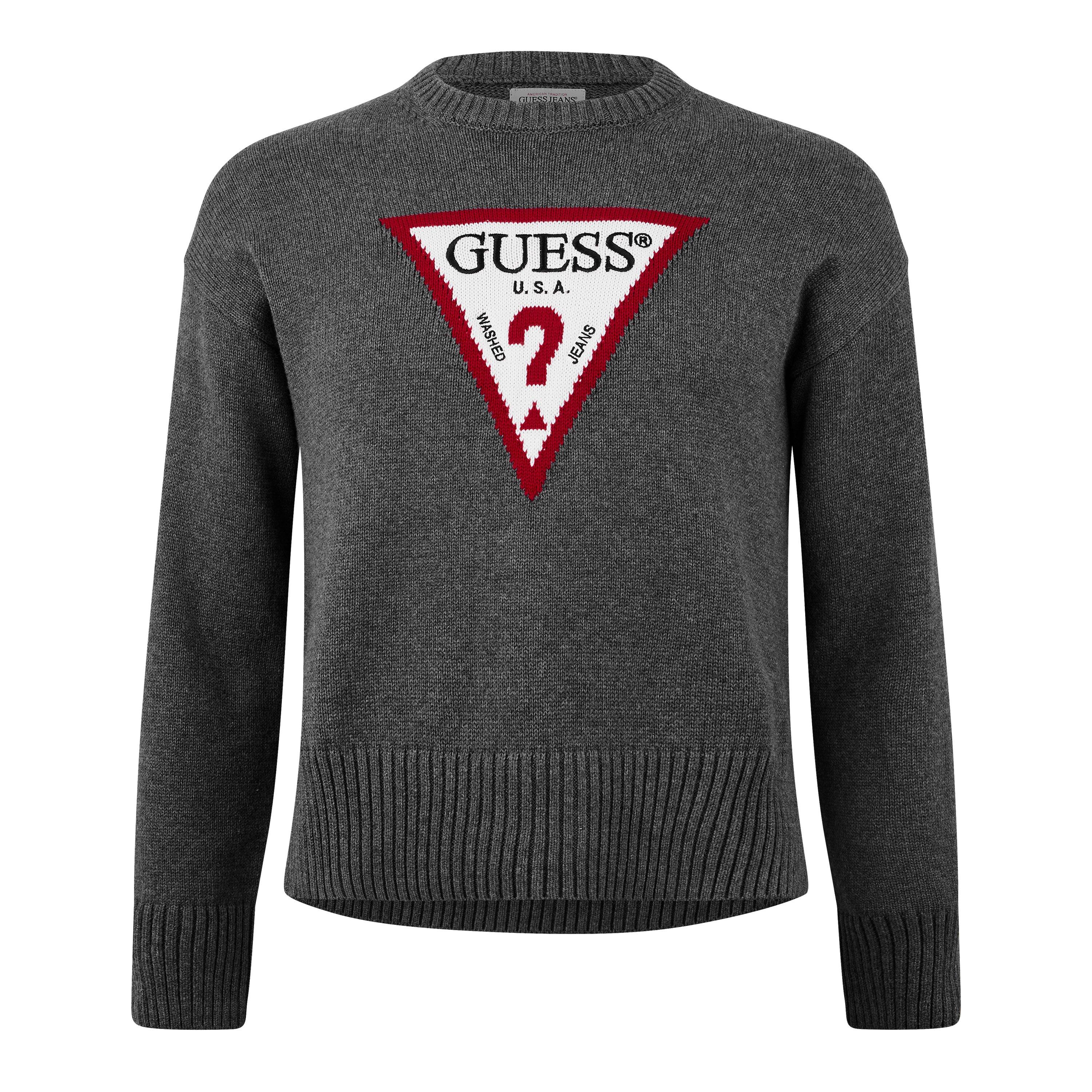 Guess Triangle Knit Crewneck Jumper