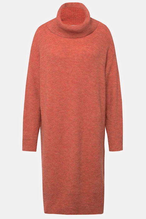 Strick-Minikleid, oversized, Rollkragen, Langarm