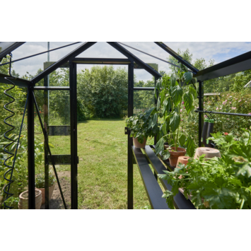 Tuinkas Royal Well Birdlip 48 zwart gecoat met 3mm veiliheidsglas