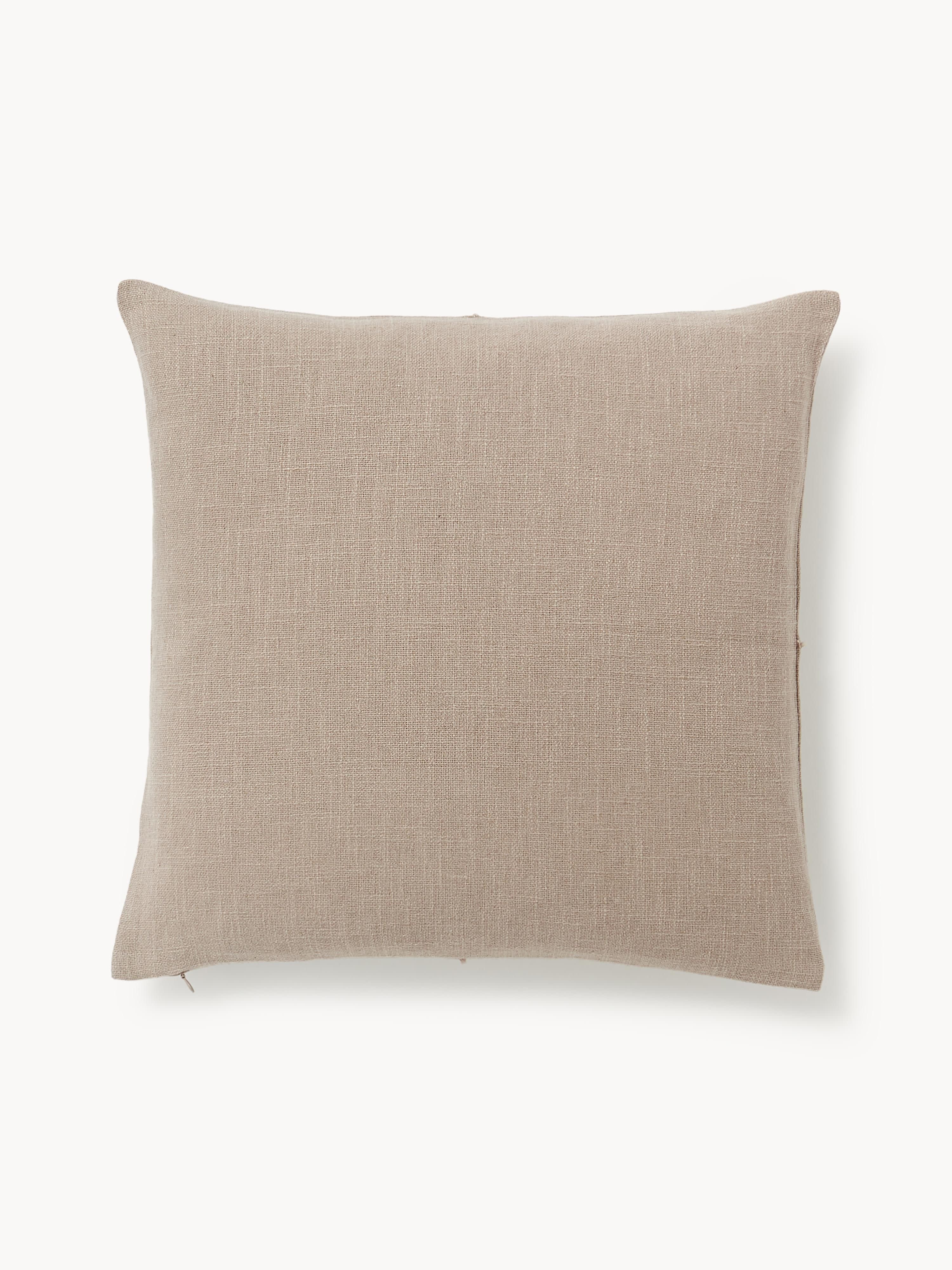 Handgeweven kussenhoes Terre met decoratieve naad