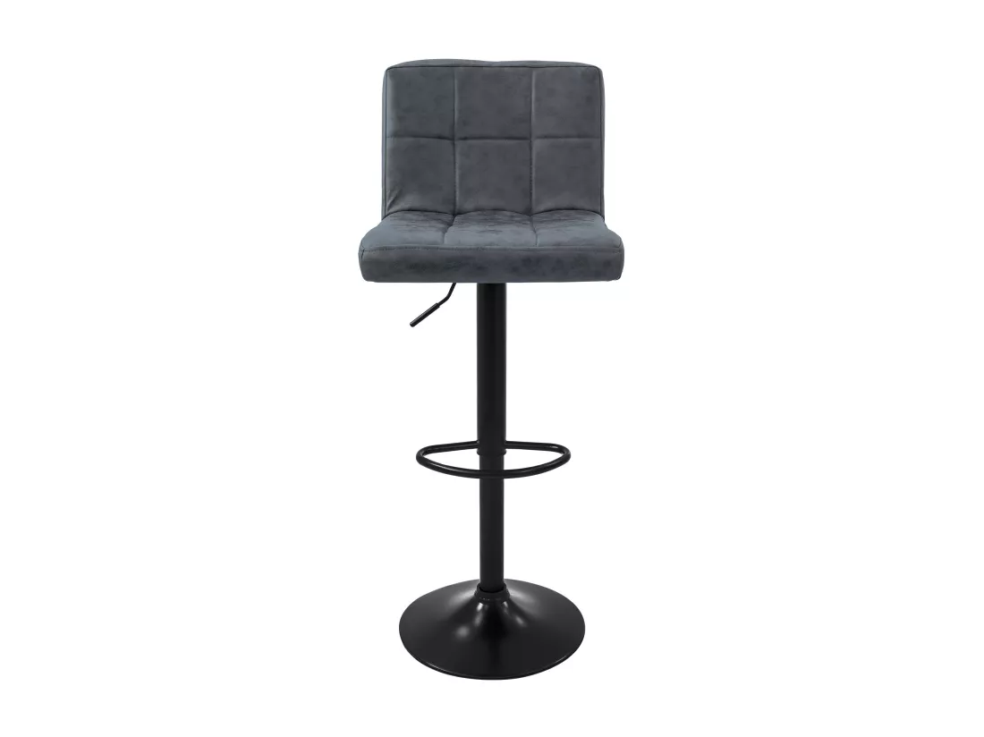 Lot de 4 tabourets de bar rembourrées simili anthracite chaise hauteur réglable