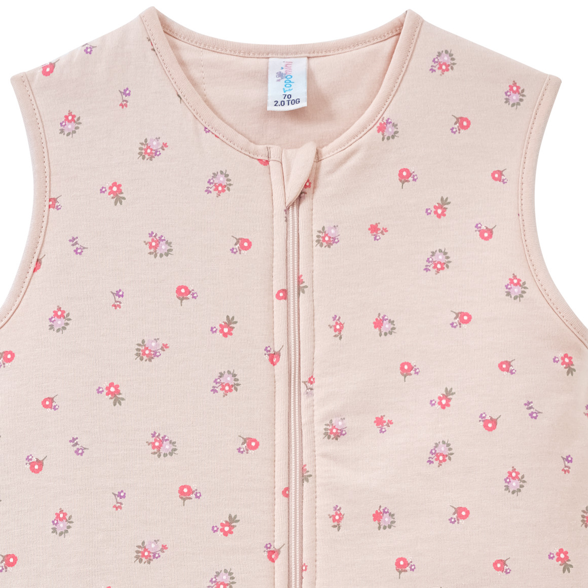 Topomini Baby Schlafsack mit Blümchen hellbeige / rosa