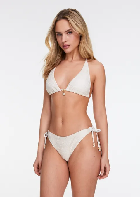 Triangel bikini top met kant off-white (ECRU)