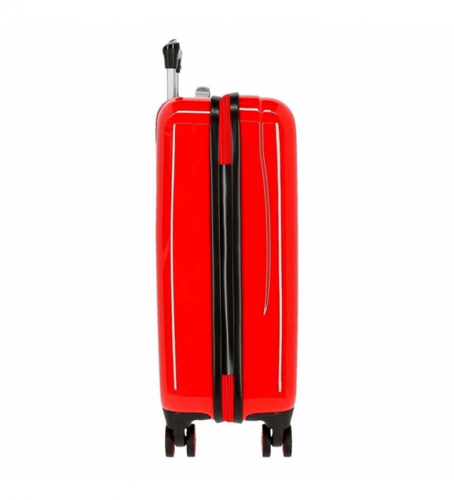 Mala de cabine rígida Joumma Bags Cars Speed Trails - Vermelha - 38x55x20cm -