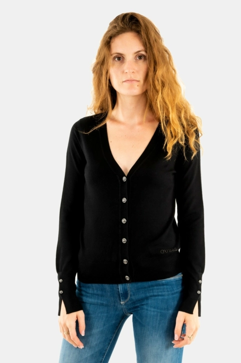 gilets cardigans guess jeans zena cardi jblk jet black a996