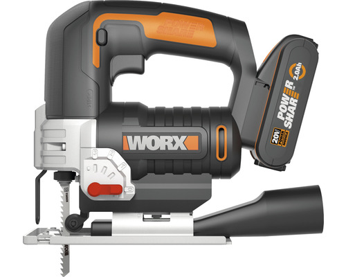 WORX 20V 80mm WX543 accu decoupeerzaag, inclusief koffer, 1 x 2Ah accu en 1 snellader