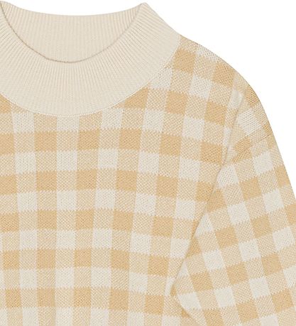 Monsieur Mini Bluse - Strik - Gingham - Moss/Offwhite