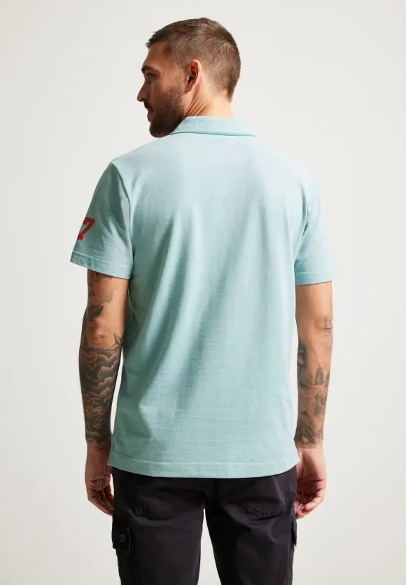Piquée Printmix Poloshirt - dust green
