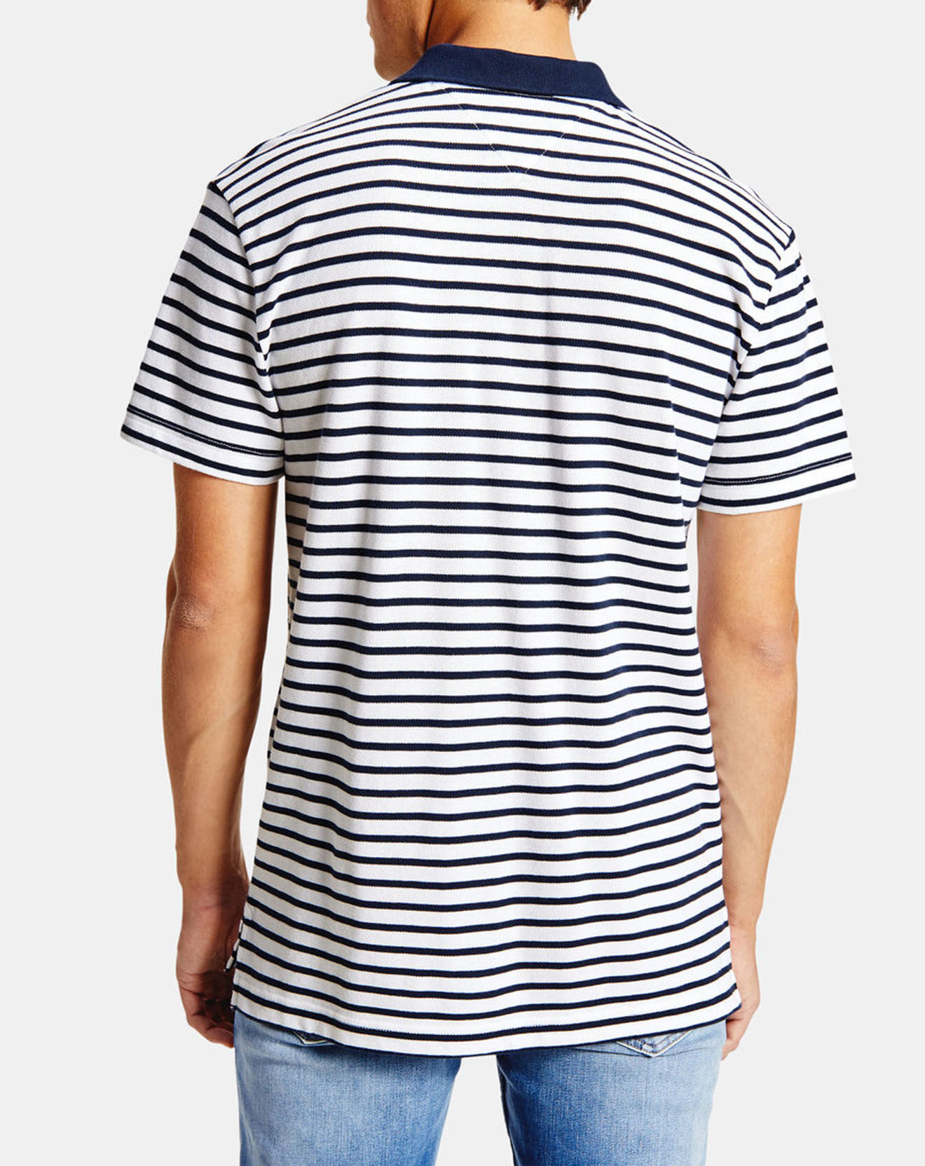 Tommy Jeans Polo Classic Easy rayé bleu/blanc