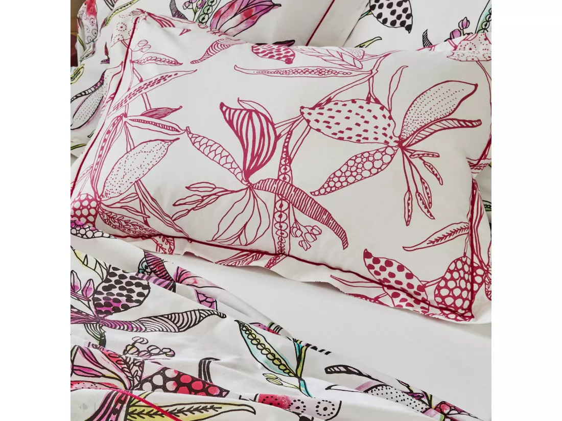 Taie de traversin 240x43 cm coton PÉNÉLOPE Rose