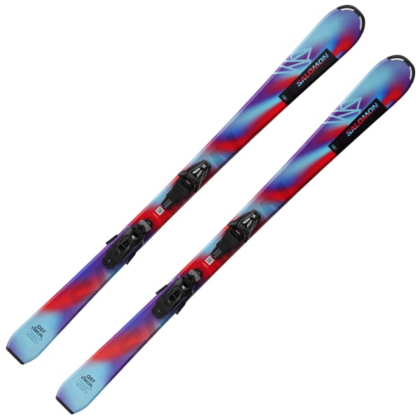 Pack ski SALOMON QST JR S + C5 GW J75 PASTEL NEON BLUE 3 / POPPY RED / BLACK