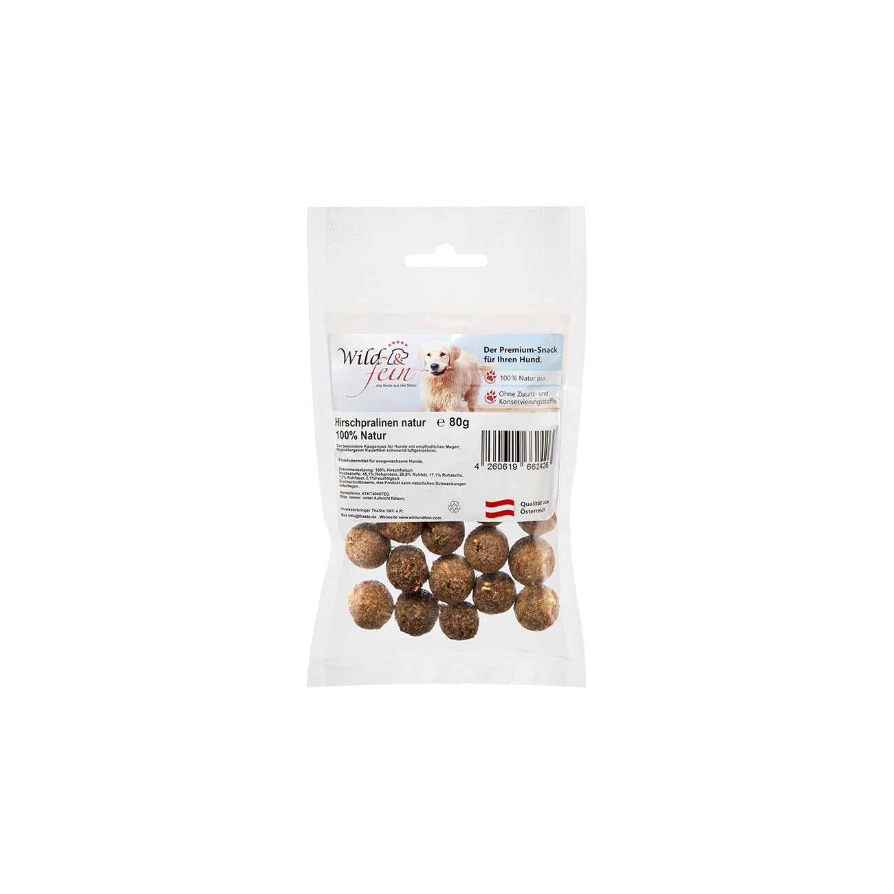 Wild & Fein Hirschpraline 100 % Fleisch
