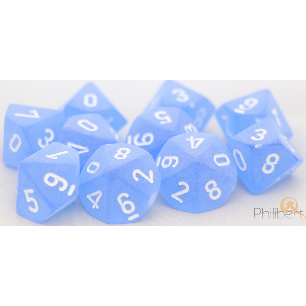 Set de 10 Dés 10 Faces Chessex : Frosted