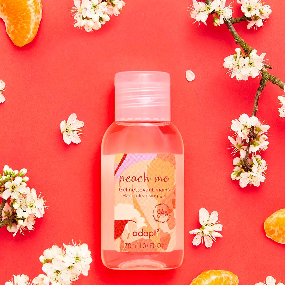 Peach me Gel nettoyant mains sans rinçage 30 ml