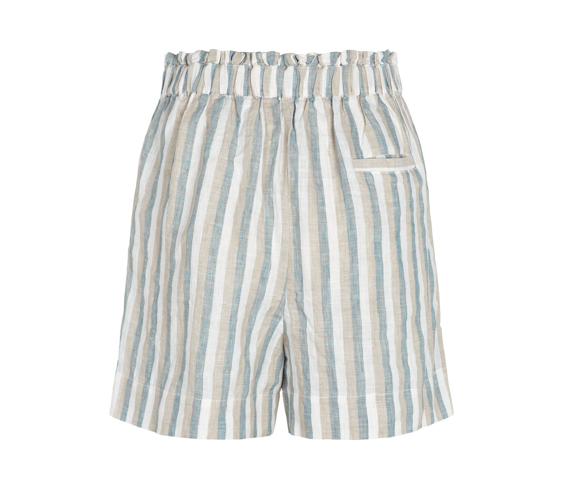 Pera W, Shorts - Dusty Blue Stripe