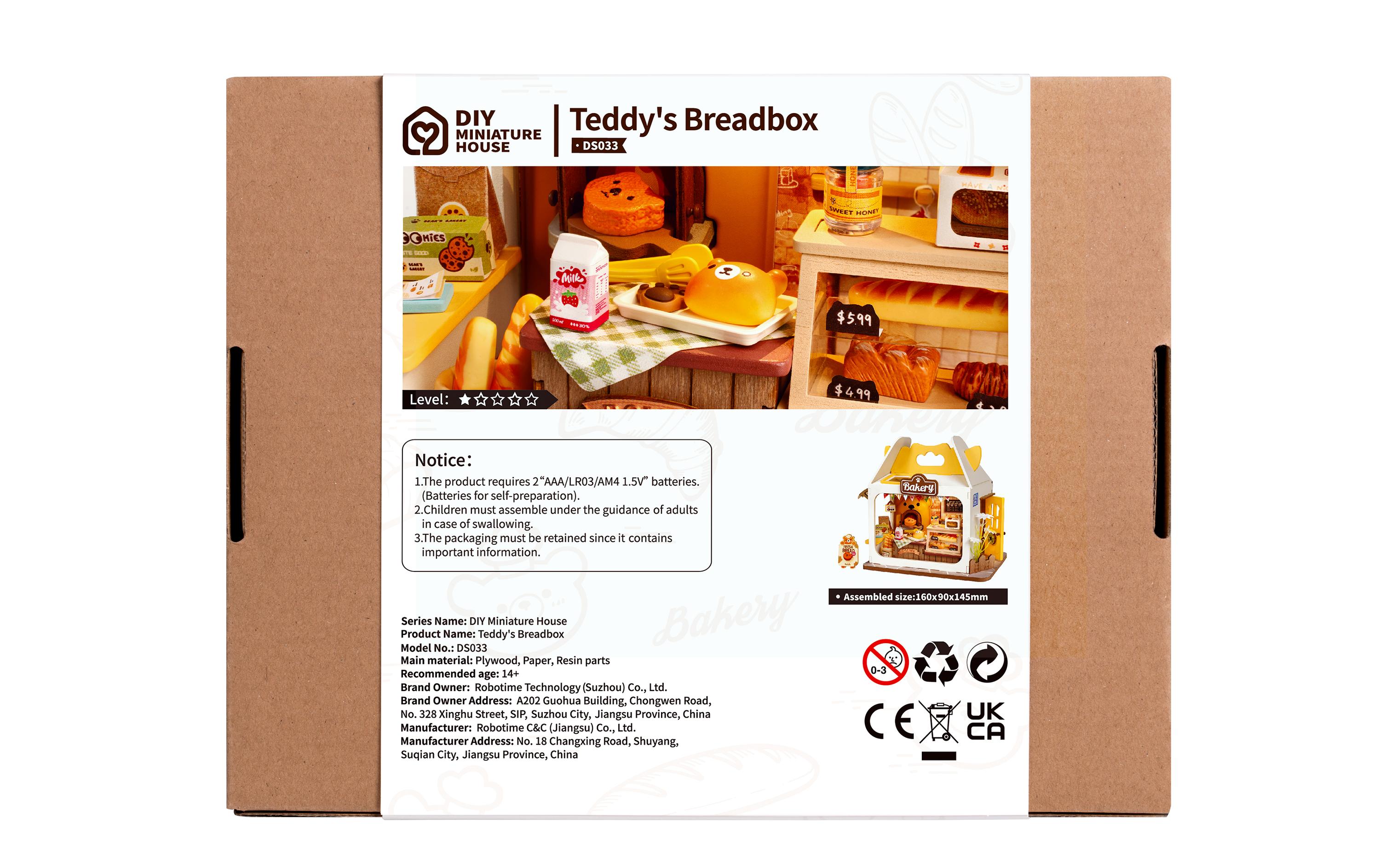 Bausatz Teddy's Brotbox3D-Puzzle aus lasergeschnittenen Holzteilen