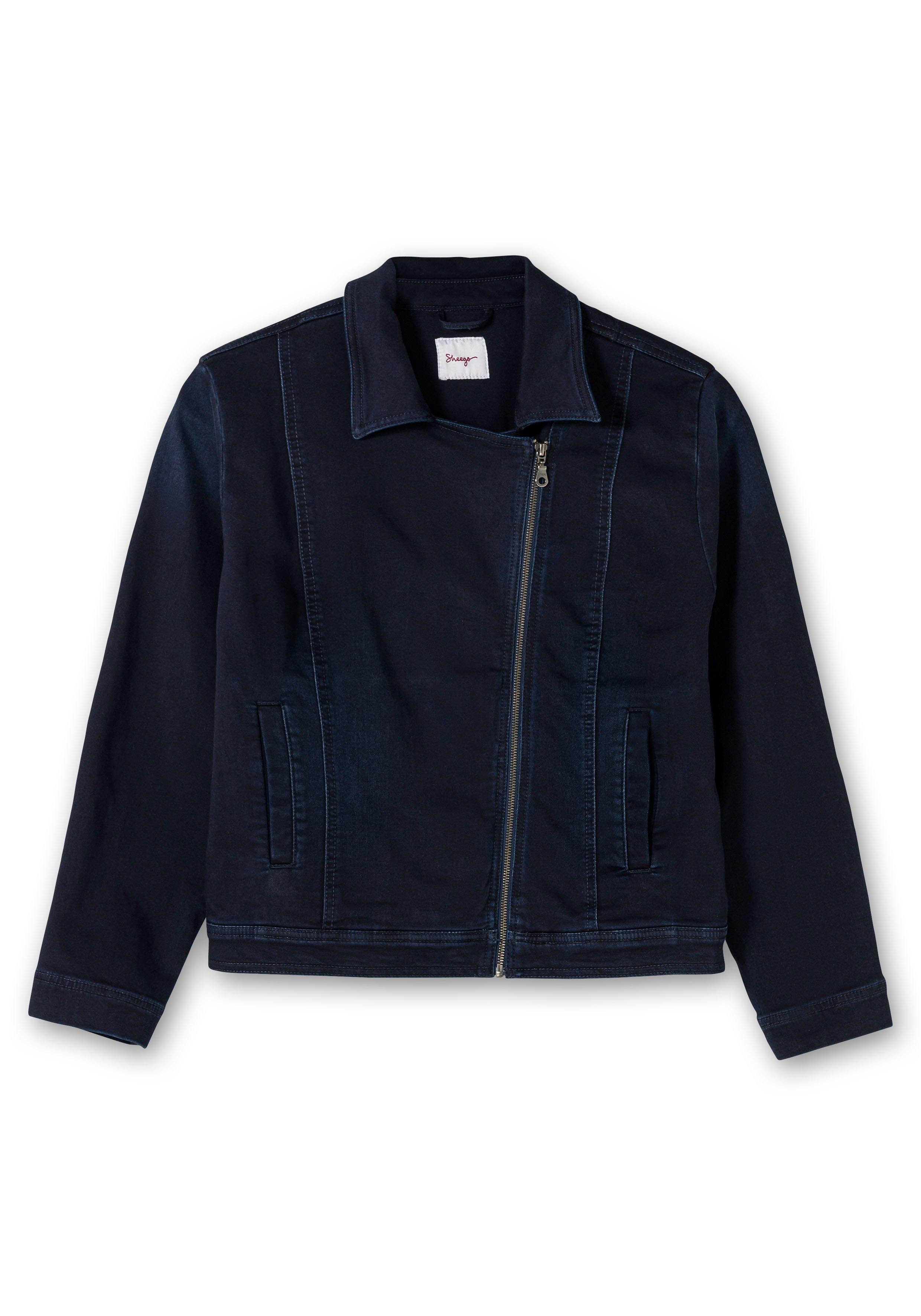 Jeansjacke im Bikerstil, aus Sweatdenim