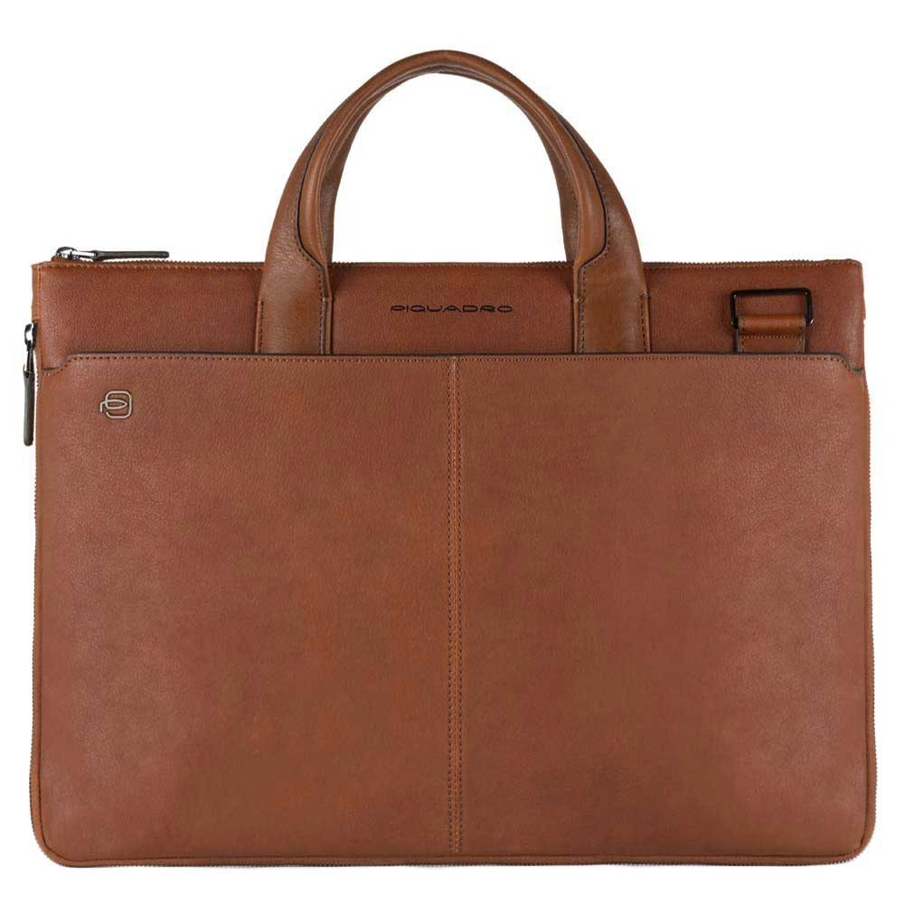 Piquadro Black Square Small Expandable Computer Bag 15.6