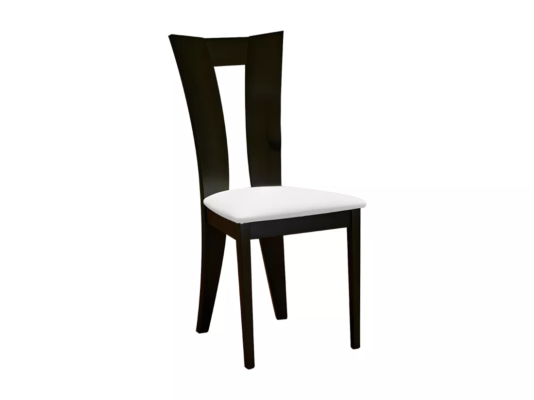 Lot de 6 chaises TIFFANY - Hêtre massif - Coloris : Wengé et blanc