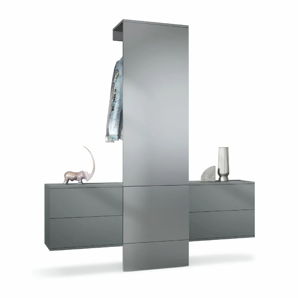 MPC Vestiaire - Gris et graphite satiné mat - 157 x 193 x 35 cm