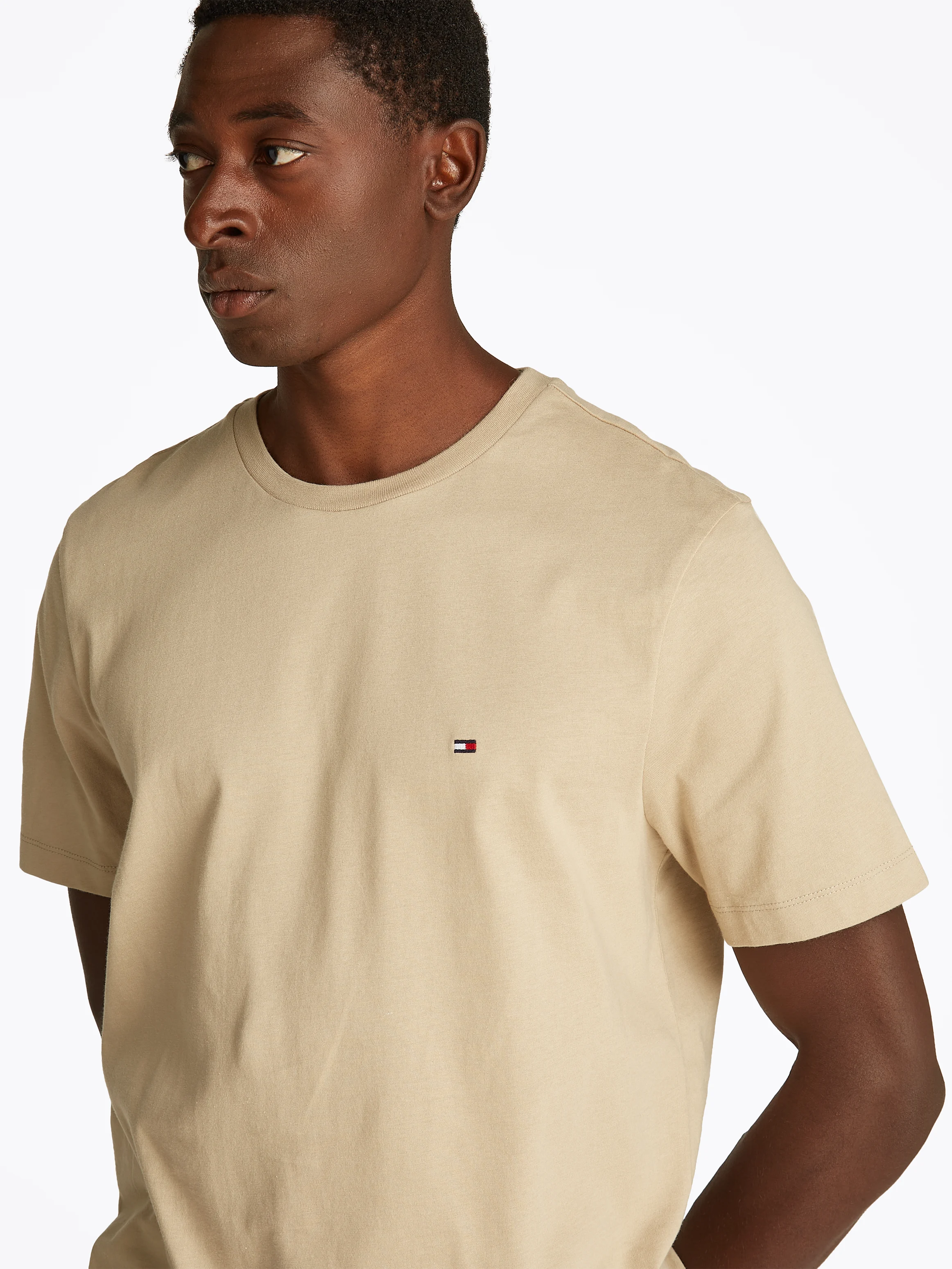 Tee-shirt à col rond en coton | Kaki