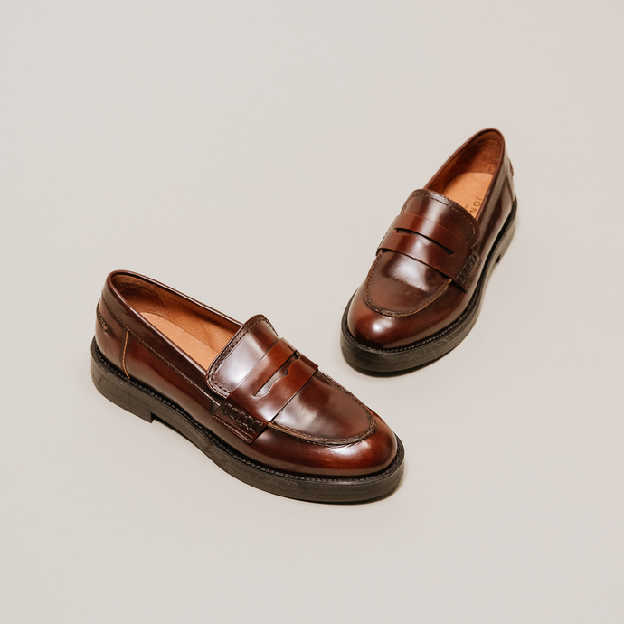 Mocassins  en cuir marron