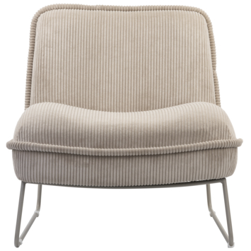 KARWEI fauteuil Amber beige ribstof