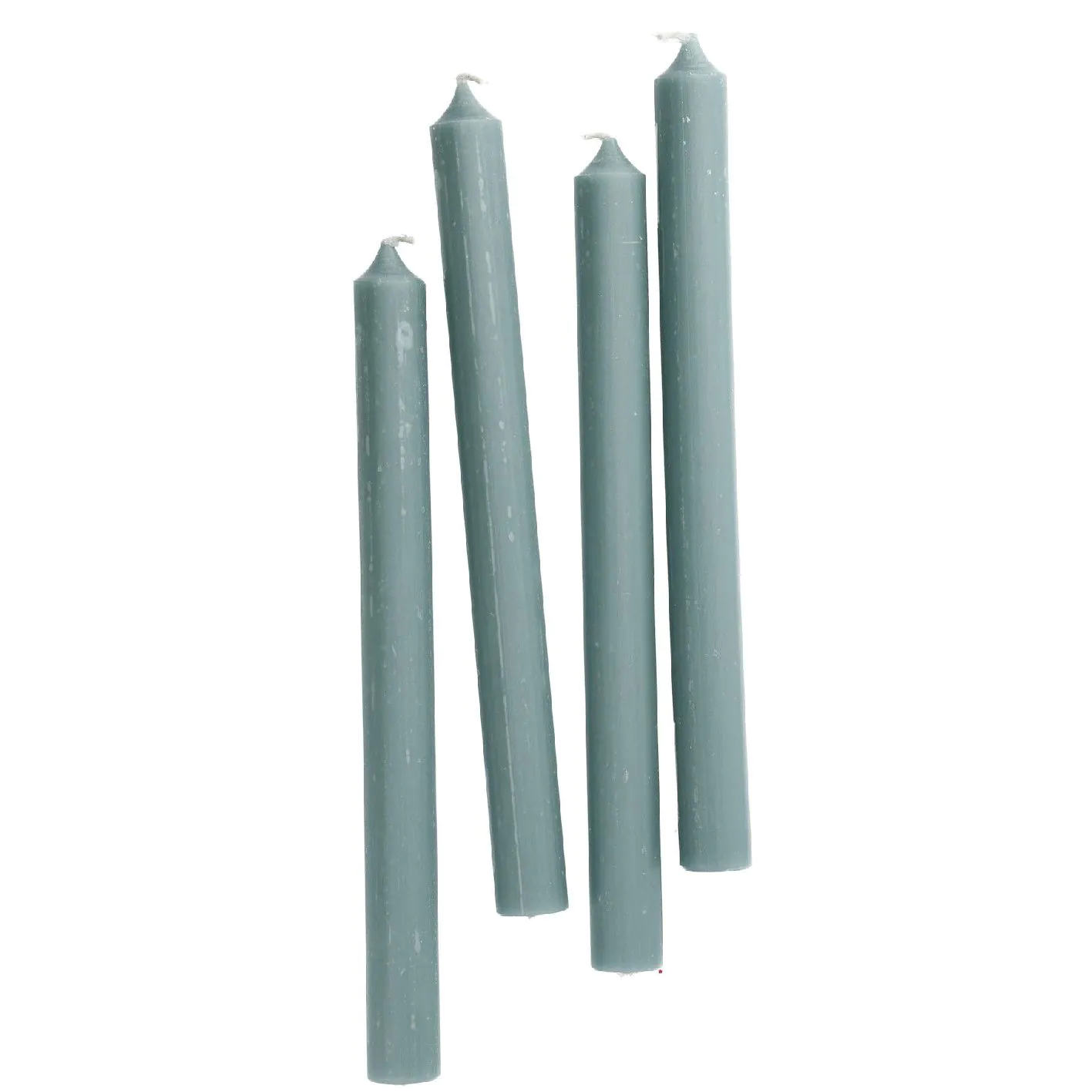 4er Set Stabkerze Rustik, mintgrün, 25 cm