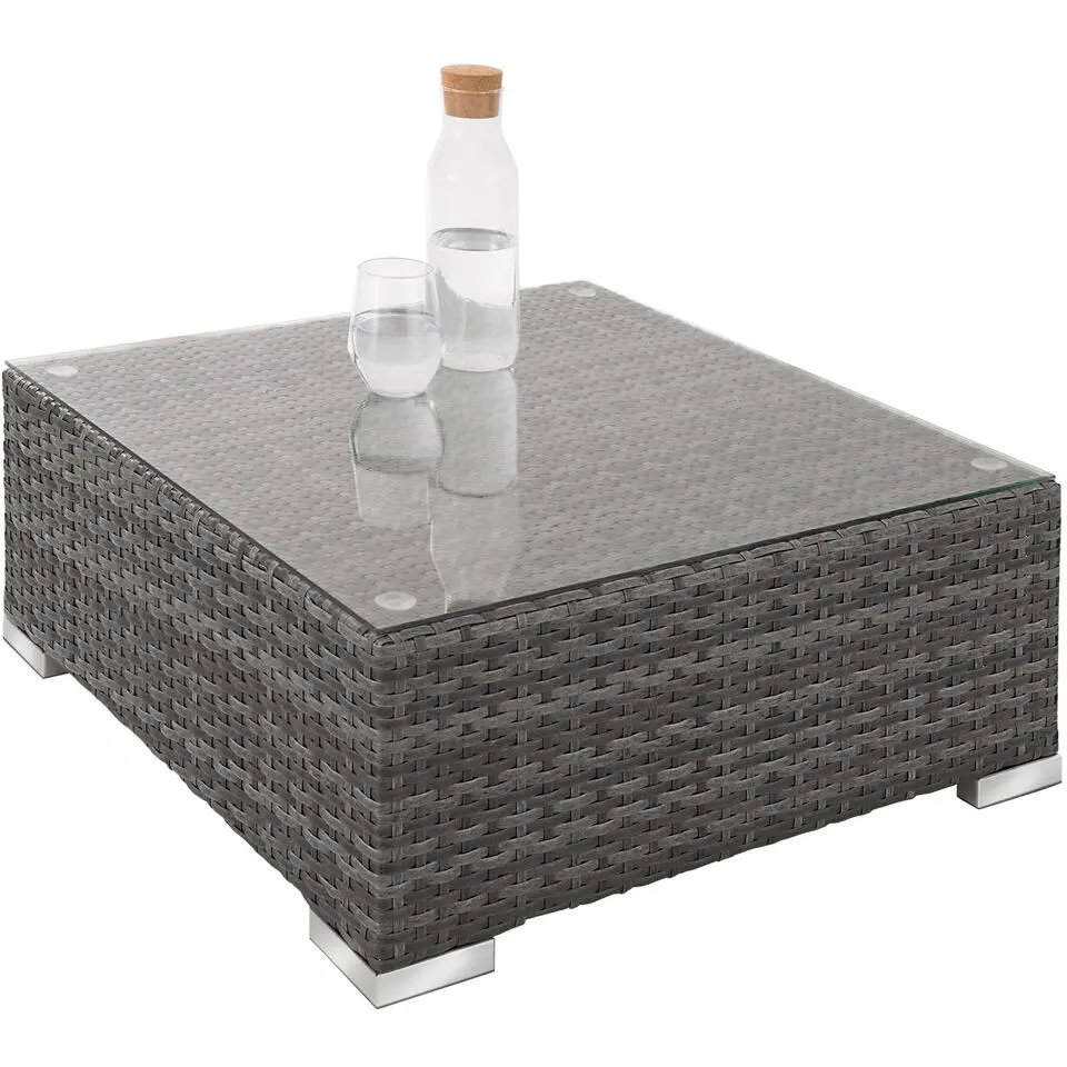 tectake - Loungeset Parijs - wicker - grijs