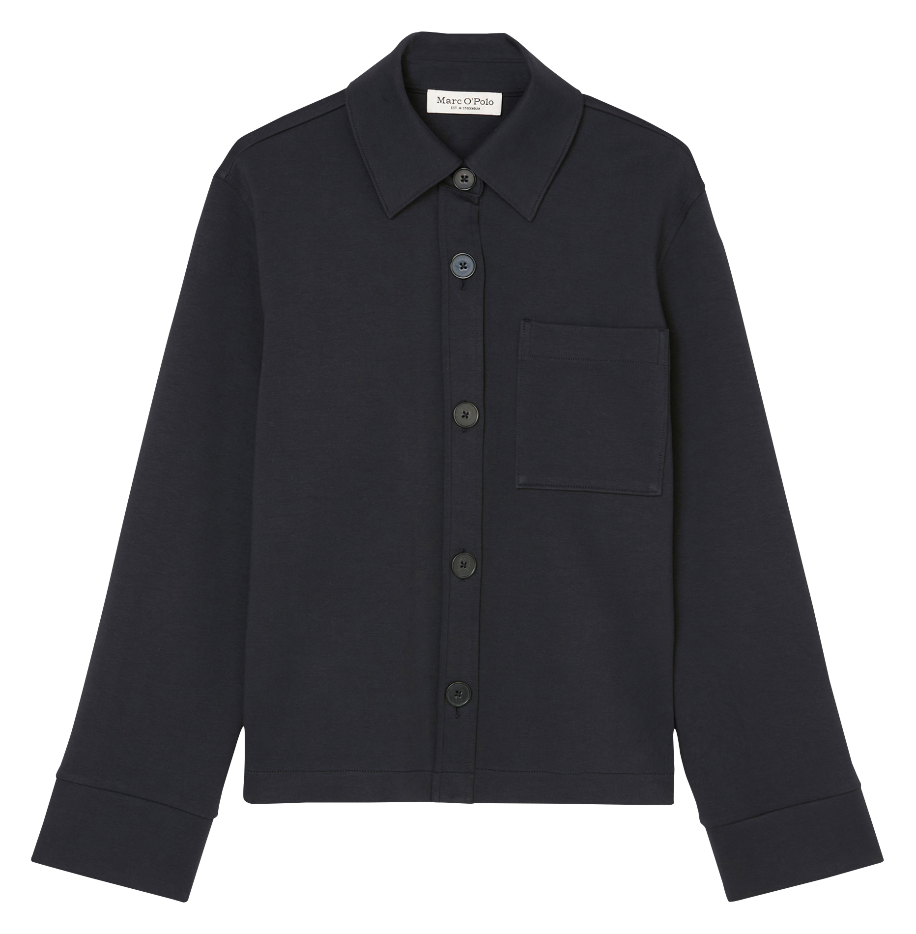 Chemise droite en coton mélangé | Bleu