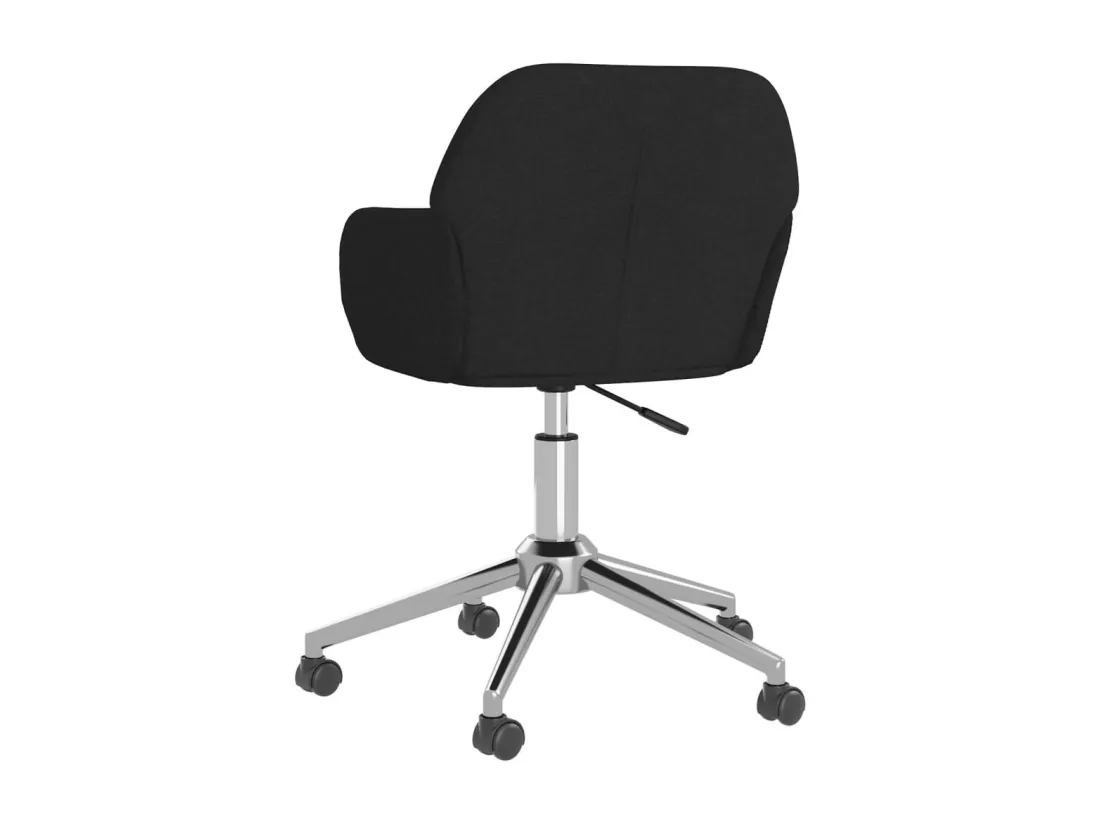 Chaise pivotante de bureau Noir Tissu
