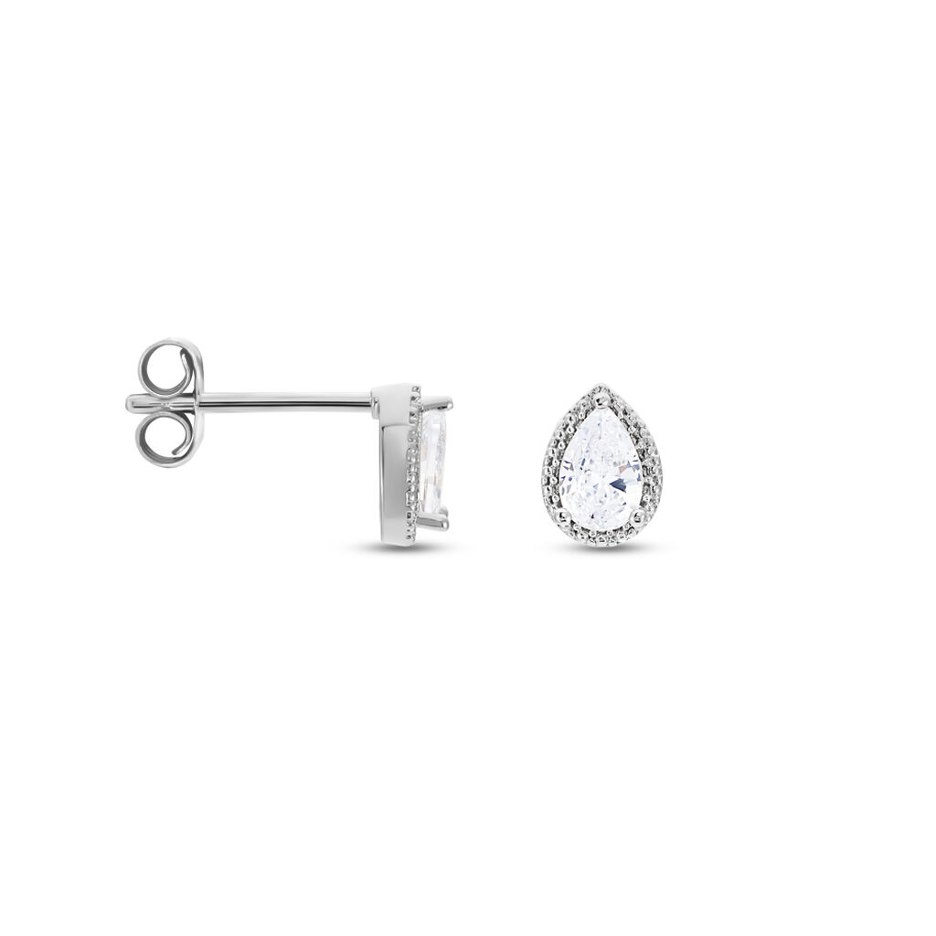 Boucles D'oreilles Puces Codie Argent Blanc Oxyde De Zirconium