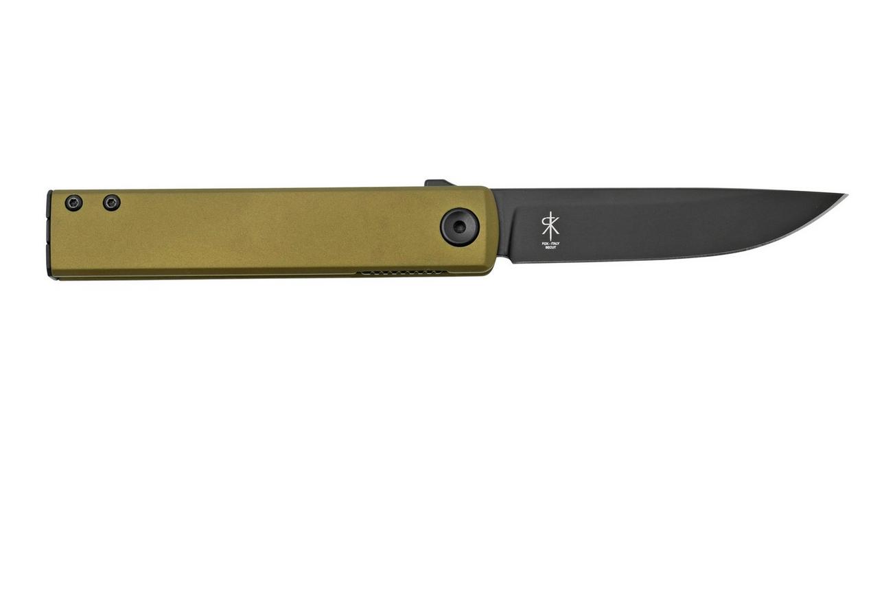 Fox Knives Chnops, FX-543 ALG, Green Aluminum, Black Becut zakmes, Riccardo Gobbato design