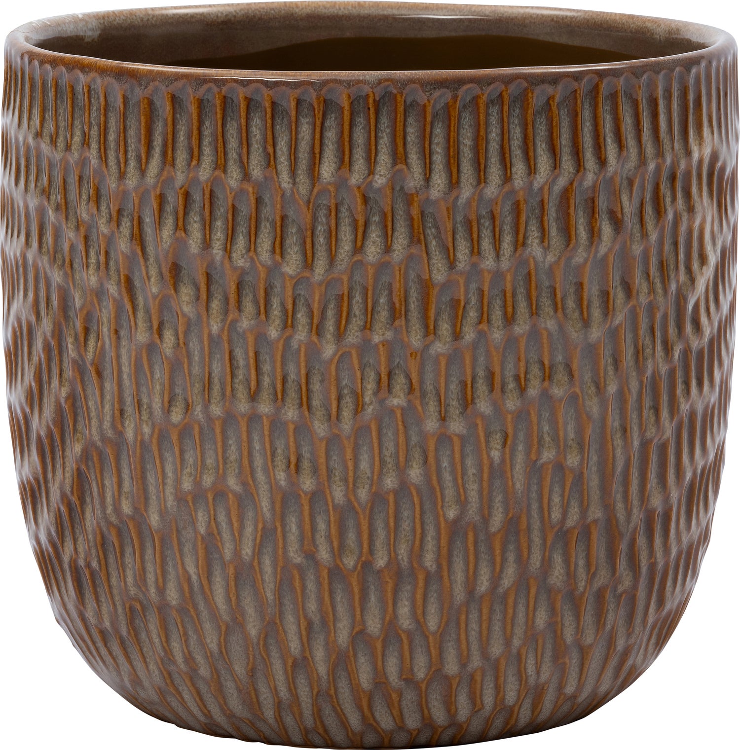 Intratuin bloempot Asja crème / bruin D 15,5 H 15,5 cm