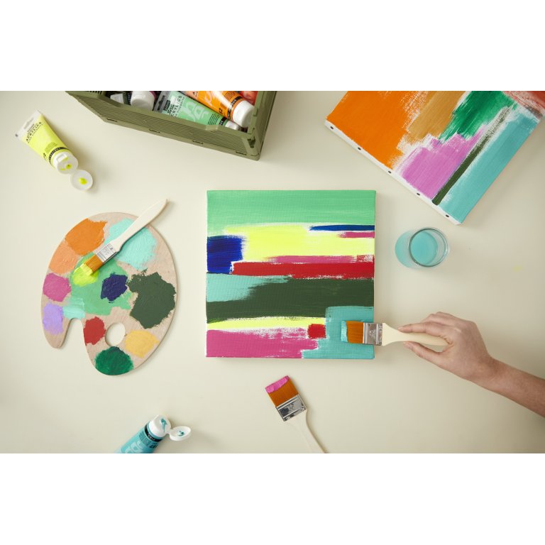 Pebeo Acryl-/Öl-Kunsthaarpinselset, kurzstielig