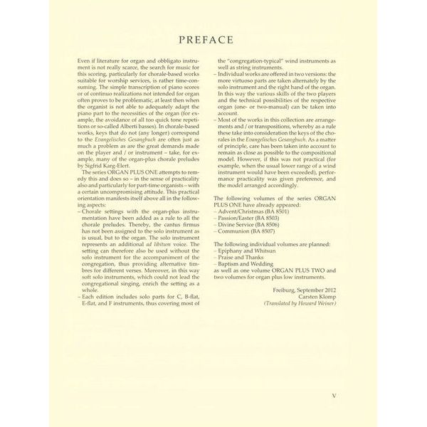 Bärenreiter Organ Plus One Funeral Service