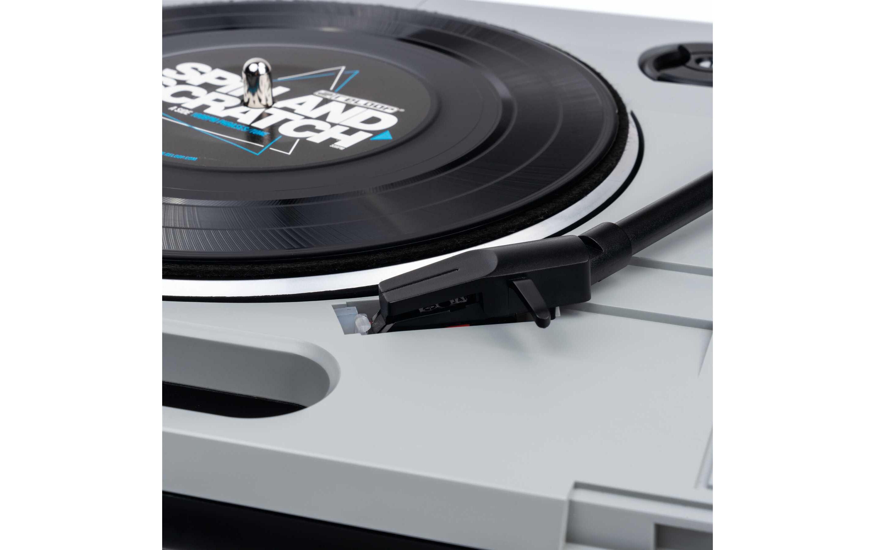 Plattenspieler Spin Grau<br>Mobiles Schallplatten-Vergnügen an jedem Ort