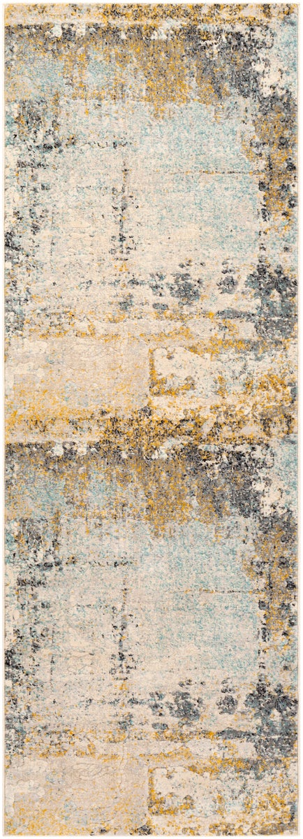 Abstract modern halkleed, veelkleurig/blauw, 80x220 cm, BELLATRIX