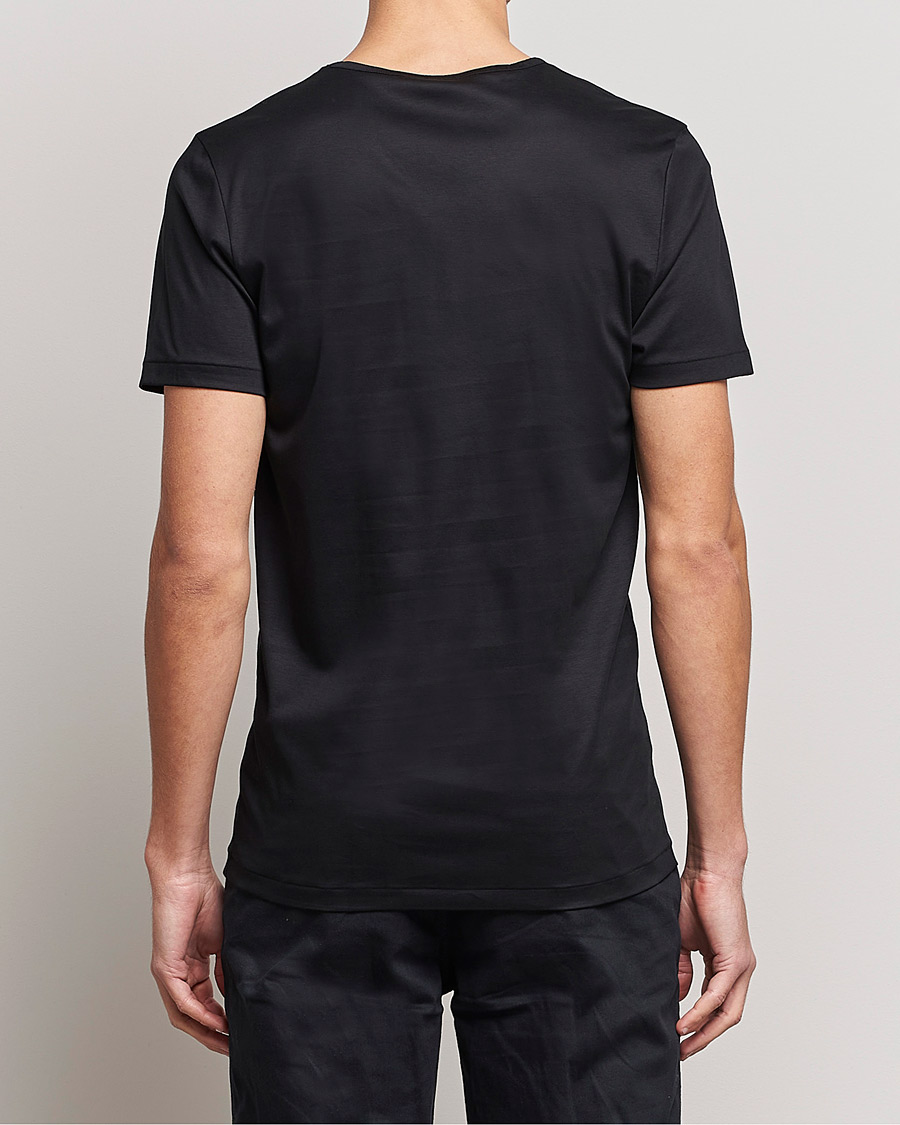 Zimmerli of Switzerland Sea Island Cotton Crew Neck T-Shirt Black