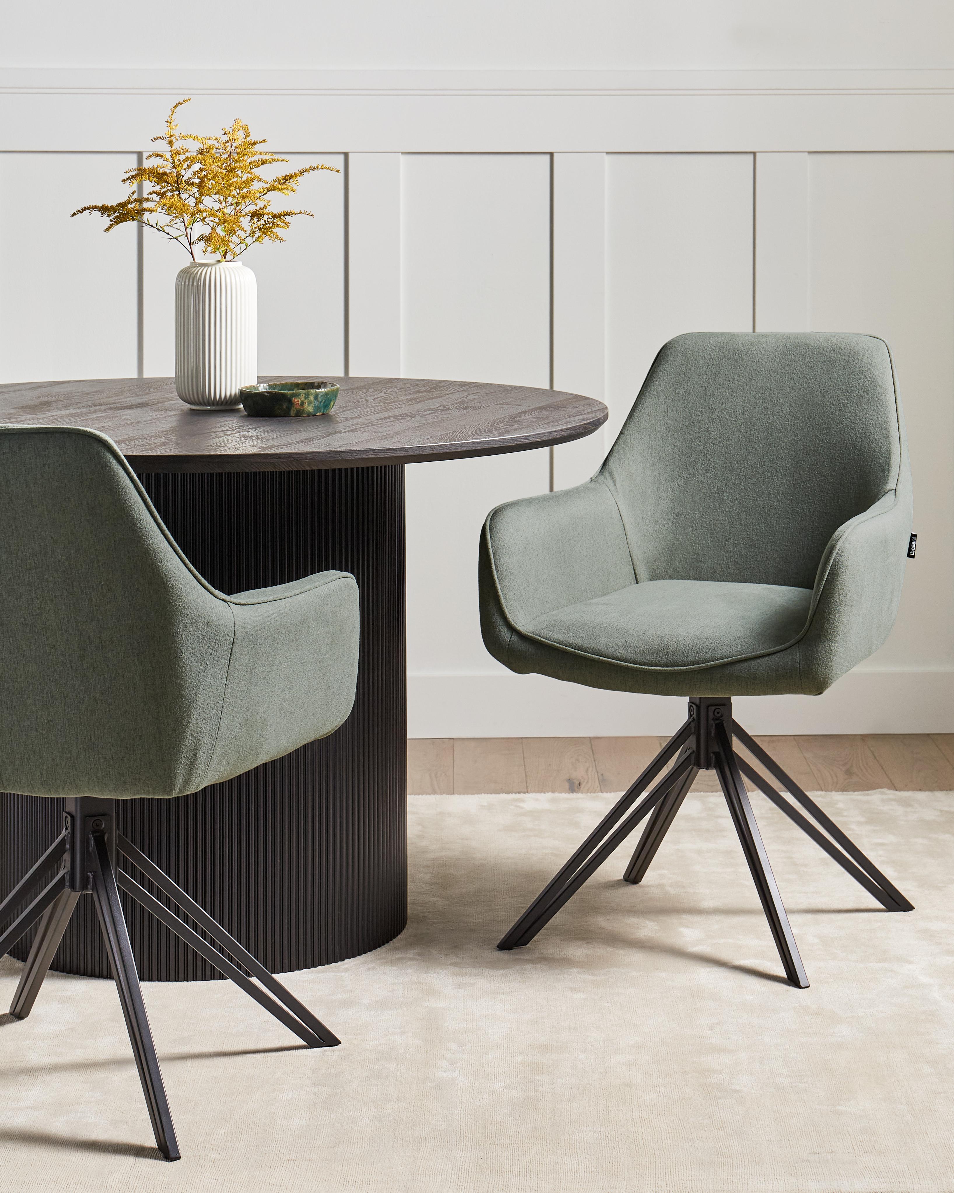 Set van 2 eetkamerstoelen draaibaar JODAR Donkergroen