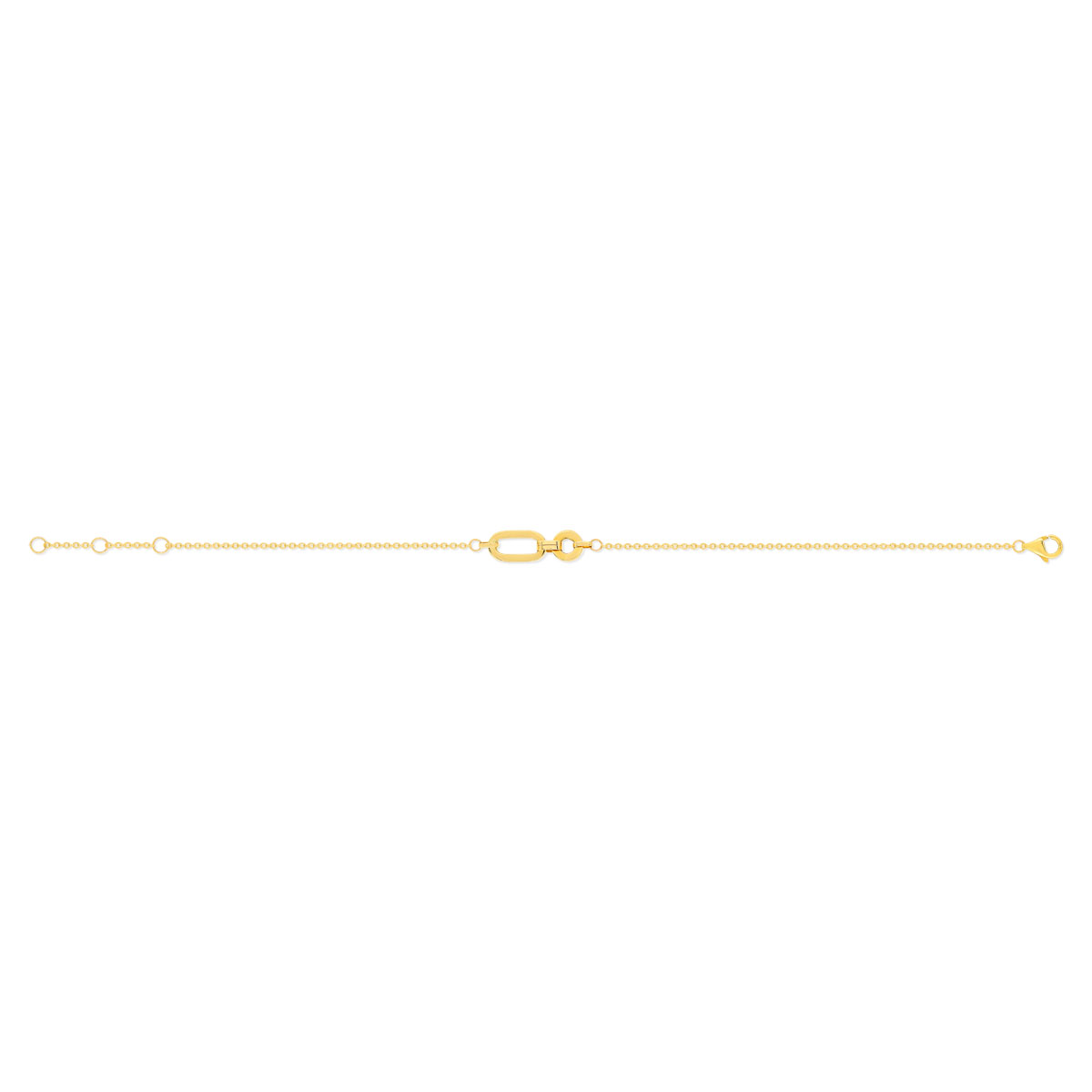 Bracelet or jaune 375, motif maillons. Longueur 19 cm.