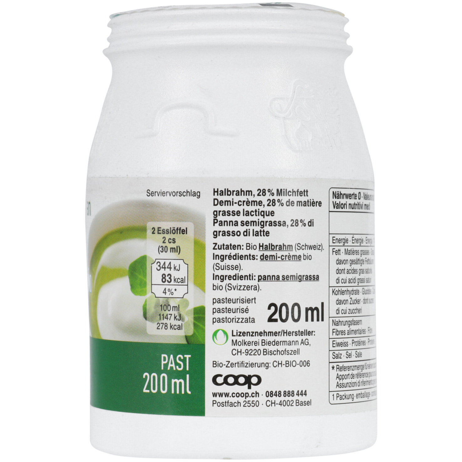 Naturaplan Bio Halbrahm 28% Milchfett Past