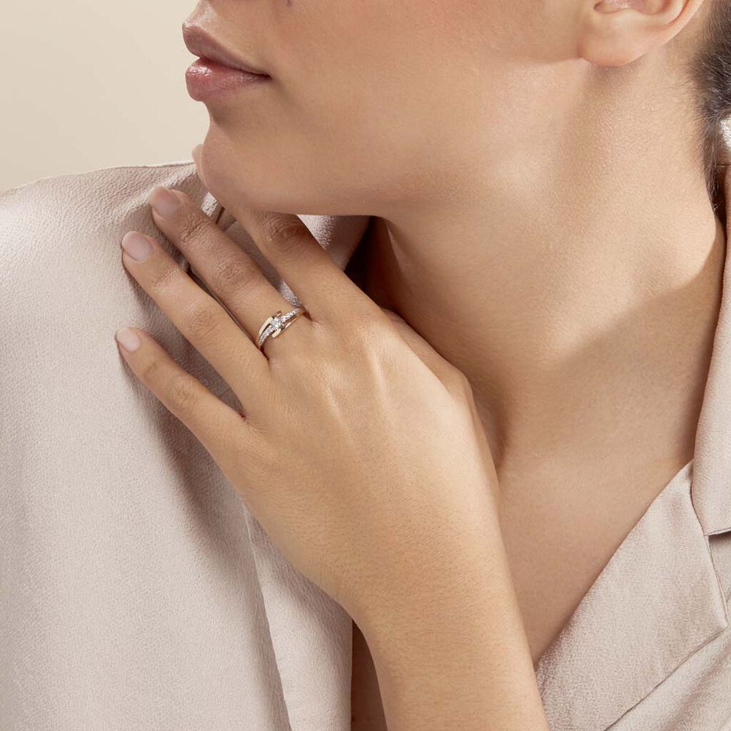 Bague Auberi Plaqué Or Jaune Oxyde De Zirconium