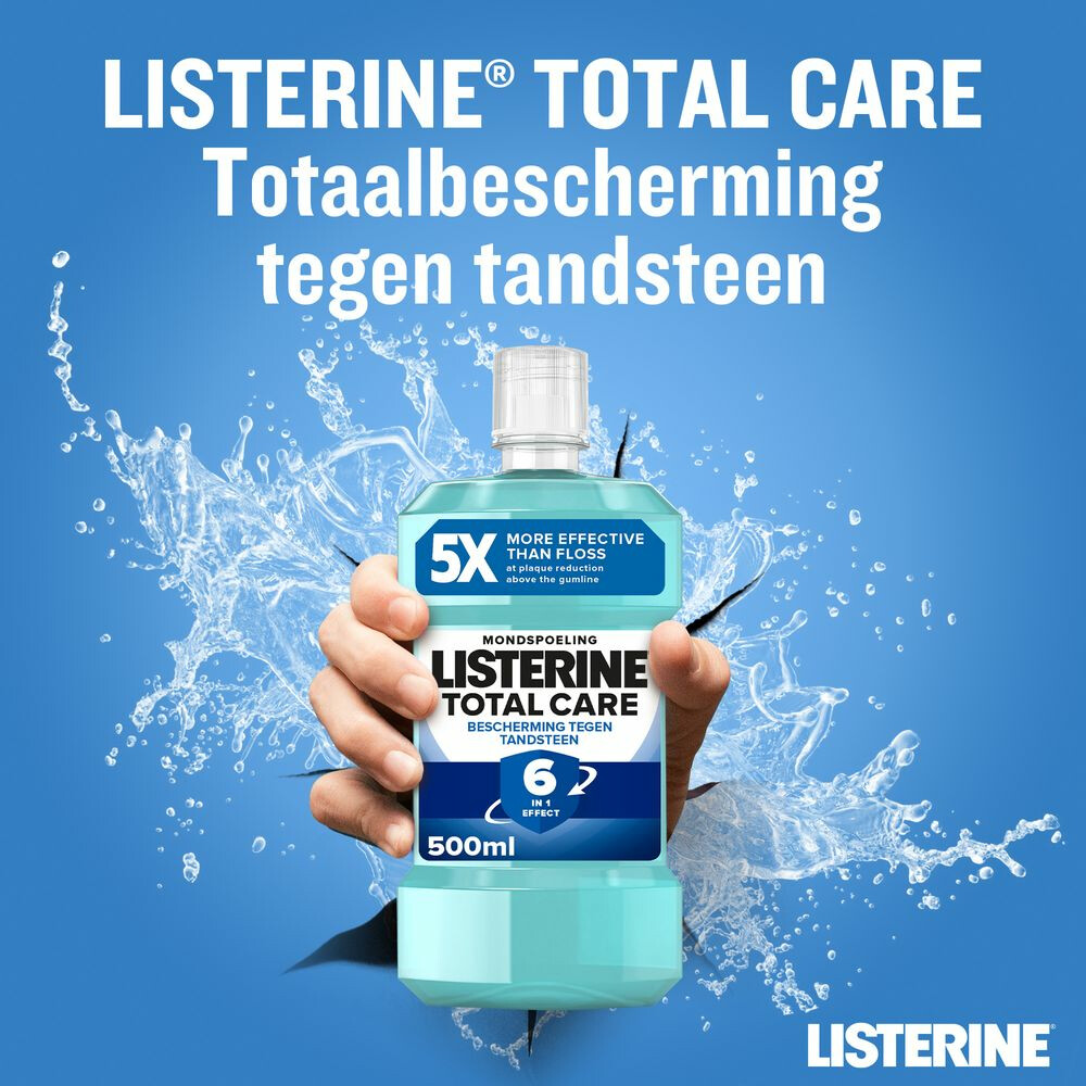 3x Listerine Total Care Bescherming Tegen Tandsteen500 ml